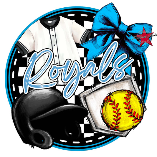 Royals Circle Softball Frame-Carolina Blue