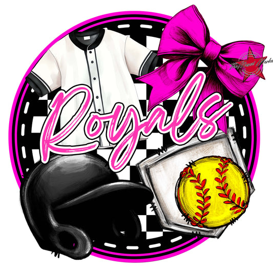 Royals Circle Softball Frame-Pink