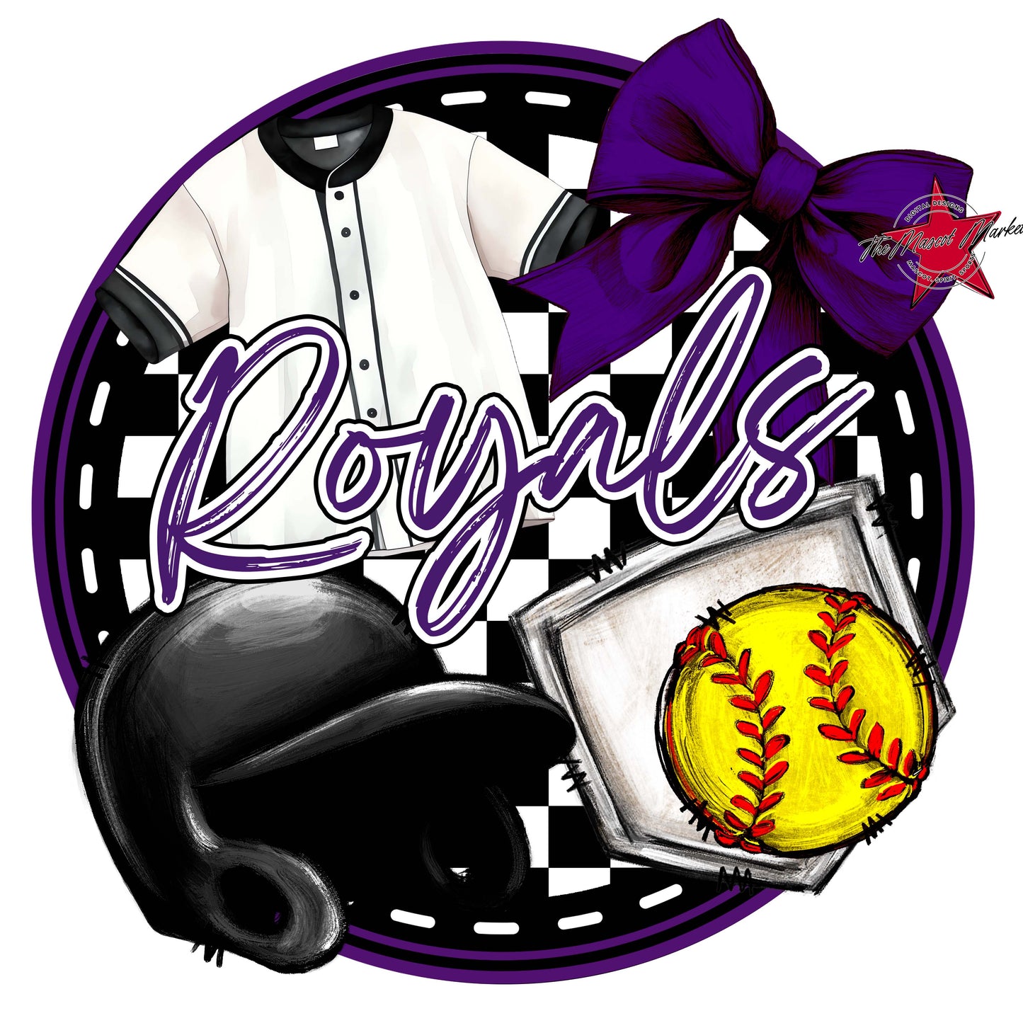 Royals Circle Softball Frame-Purple