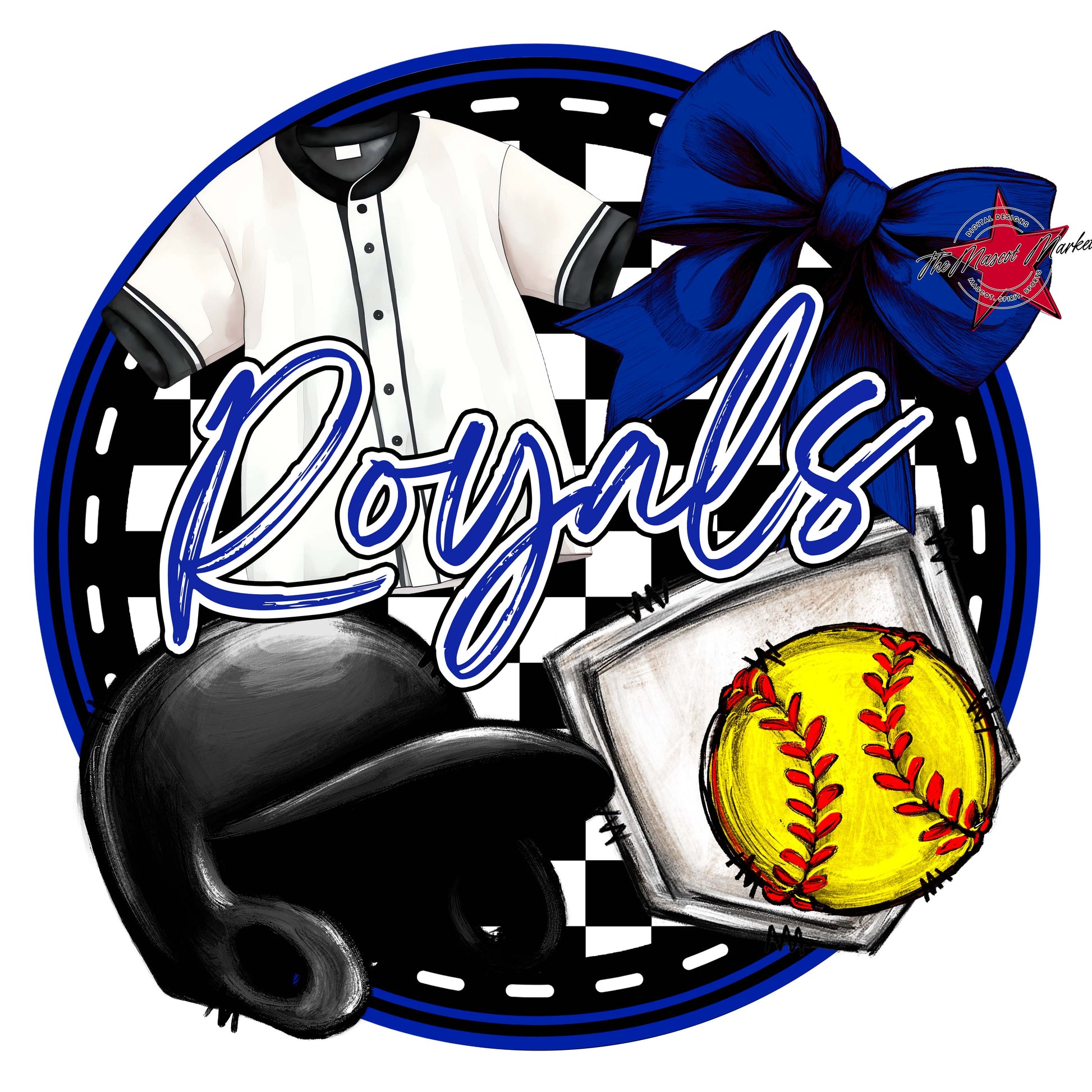 Royals Circle Softball Frame-Royal Blue