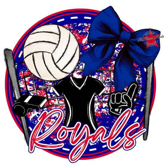 Royals Circle Volleyball Frame-Blue & Red