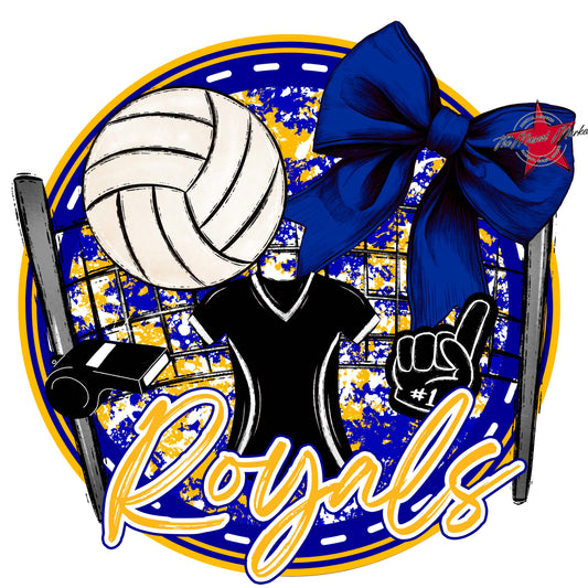 Royals Circle Volleyball Frame-Blue & Yellow