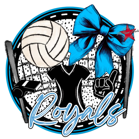 Royals Circle Volleyball Frame-Carolina Blue