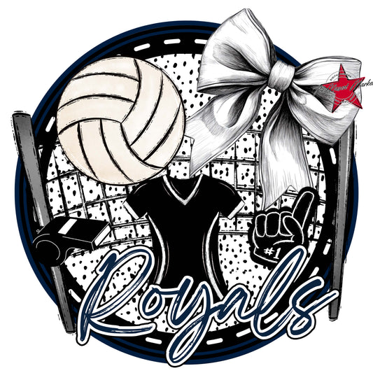 Royals Circle Volleyball Frame-Navy