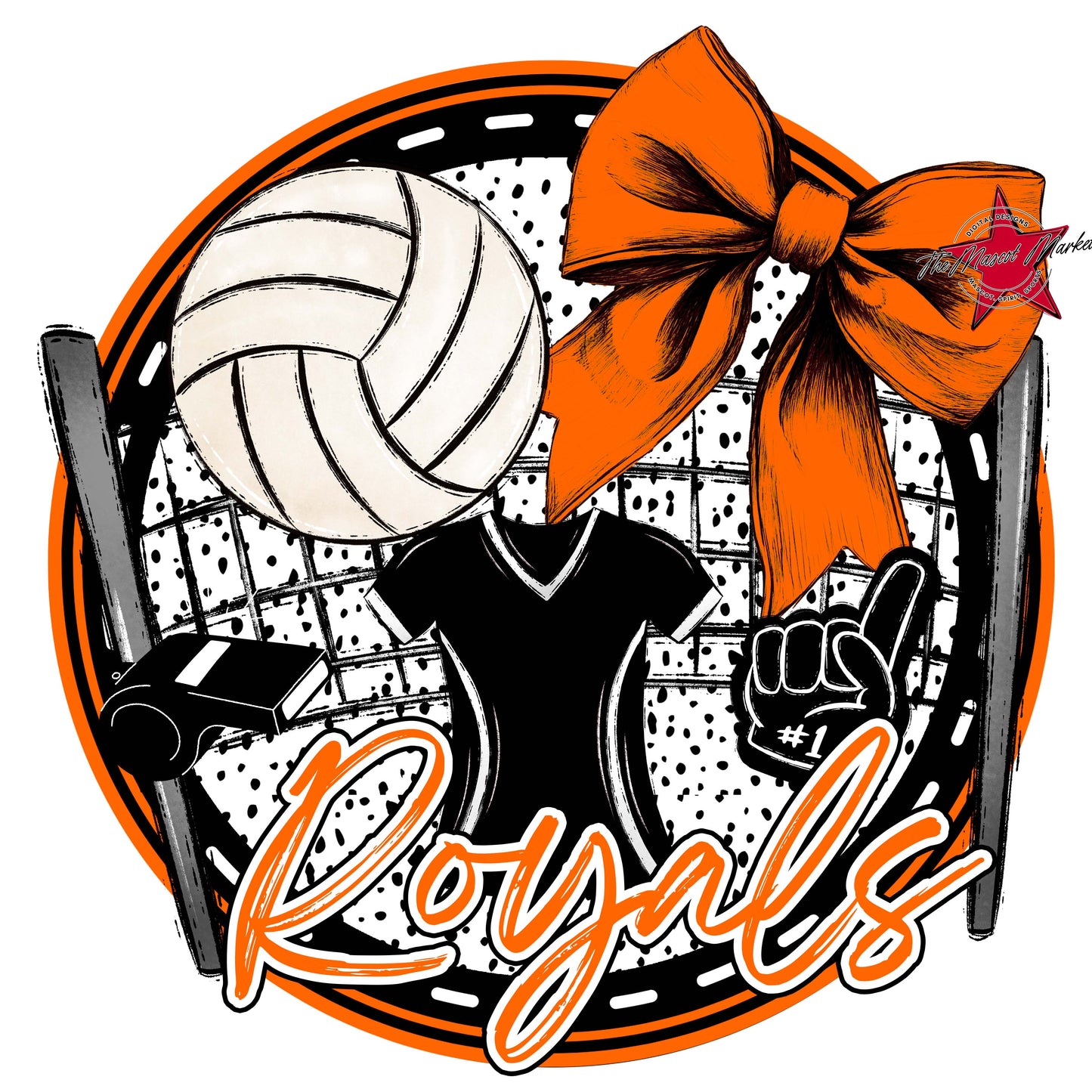 Royals Circle Volleyball Frame-Orange