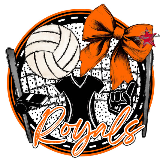 Royals Circle Volleyball Frame-Orange