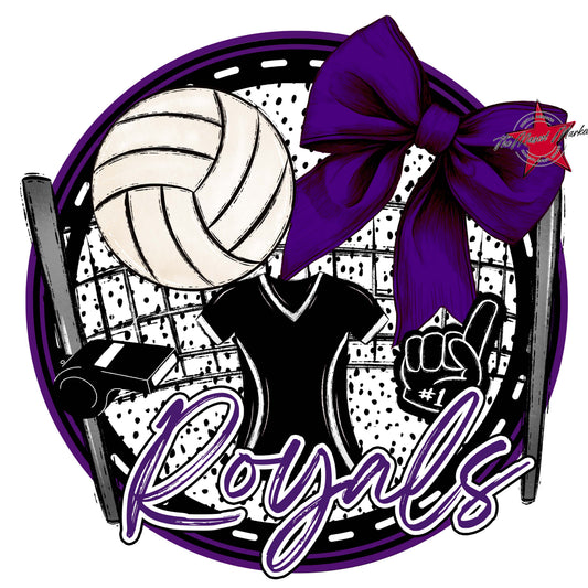Royals Circle Volleyball Frame-Purple