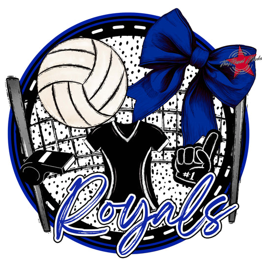 Royals Circle Volleyball Frame-Royal Blue