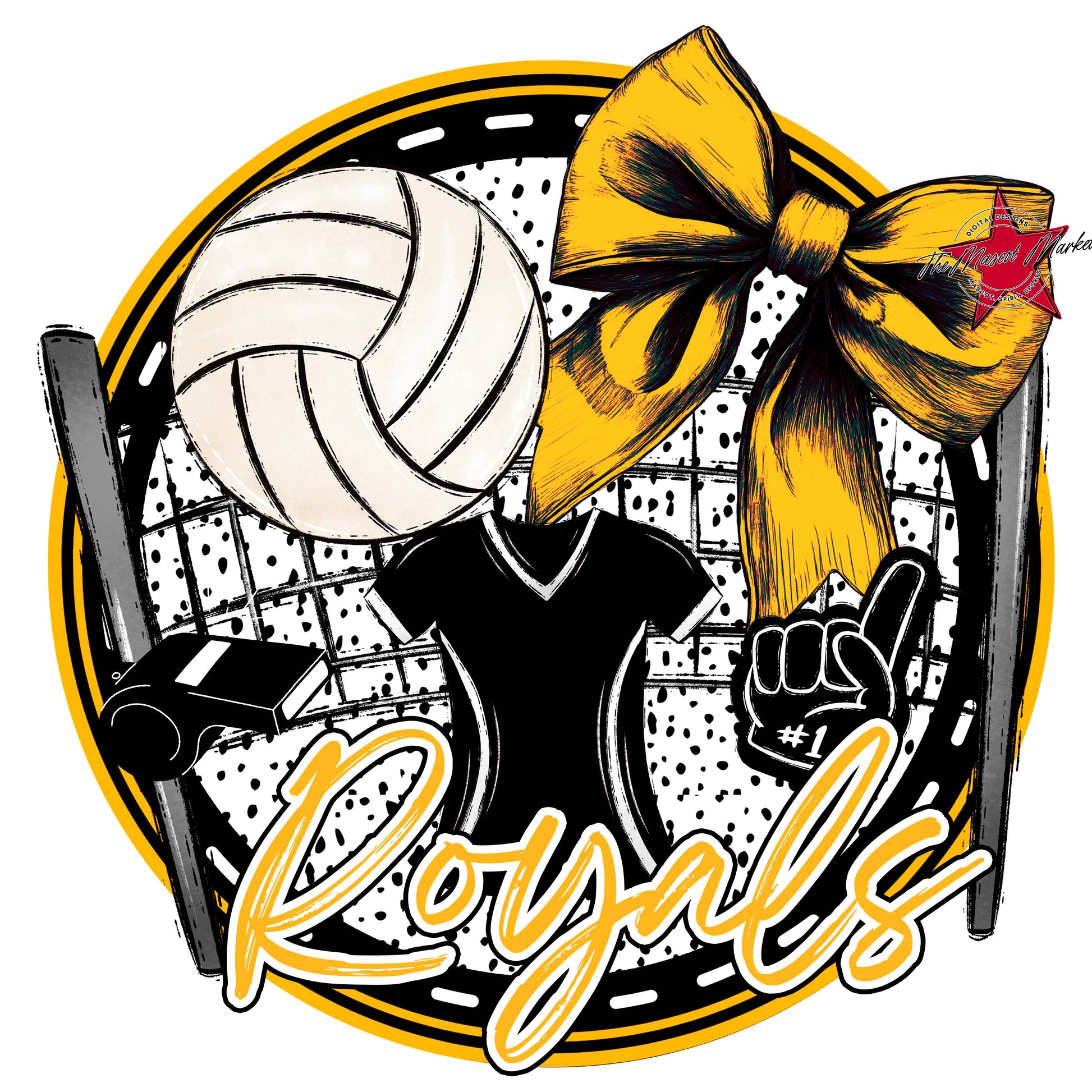 Royals Circle Volleyball Frame-Yellow