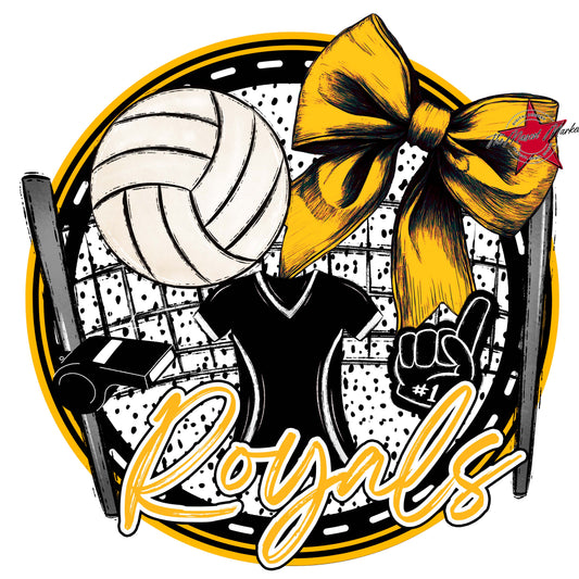 Royals Circle Volleyball Frame-Yellow
