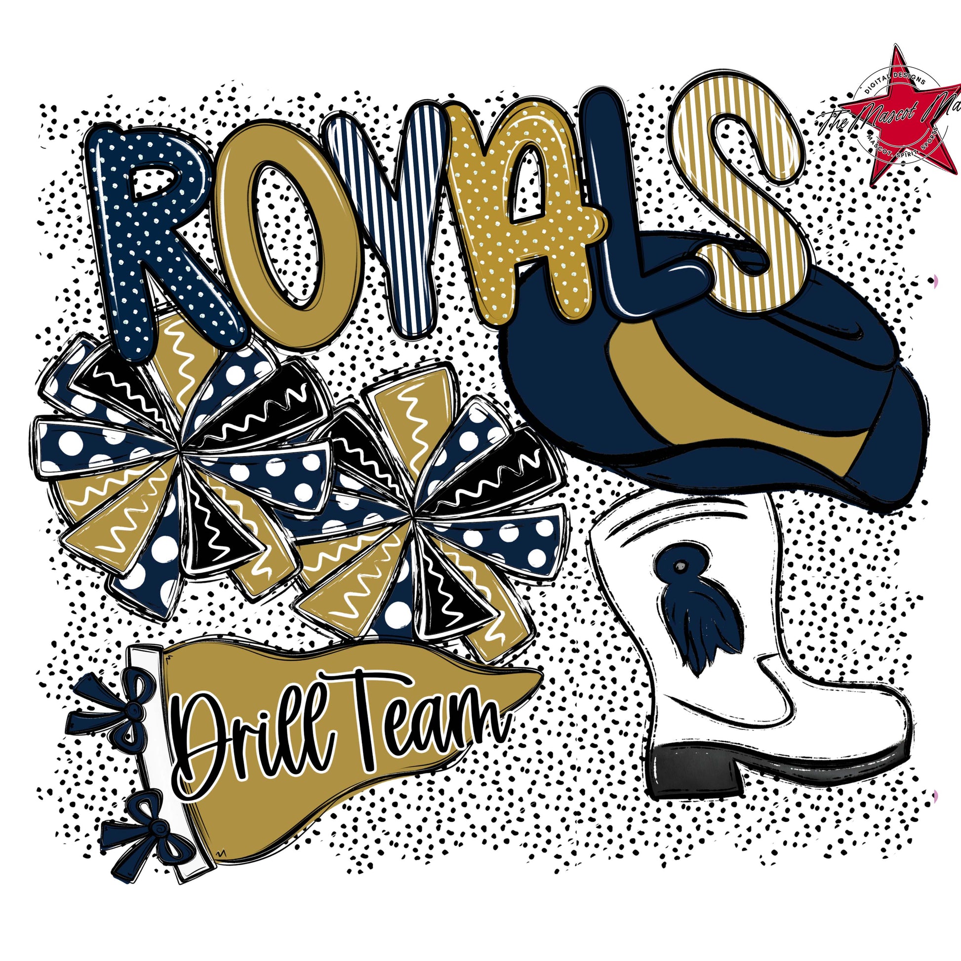 Royals Drillteam Spirit-Navy & Gold