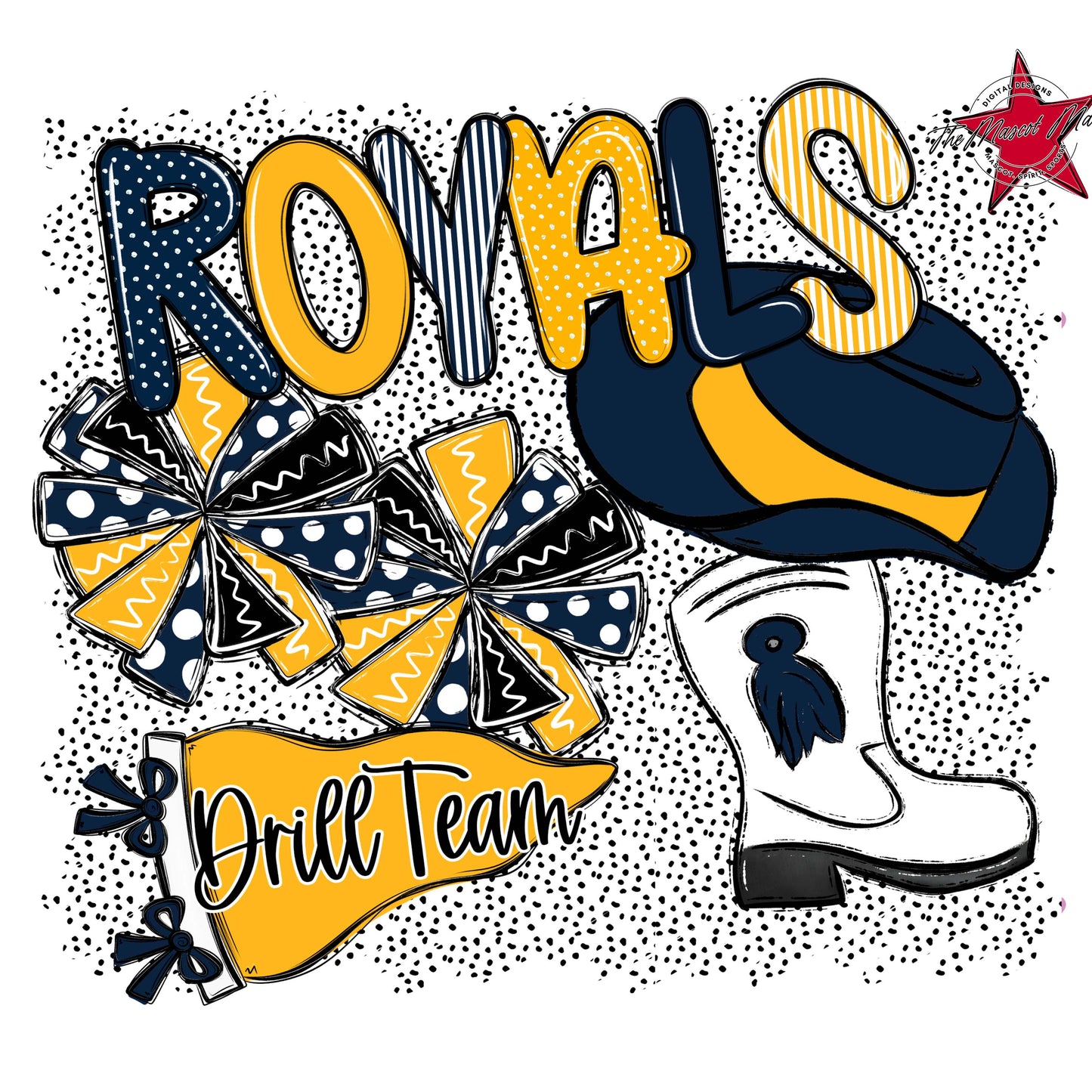 Royals Drillteam Spirit-Navy & Yellow