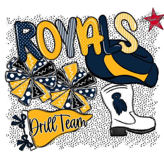 Royals Drillteam Spirit-Navy & Yellow
