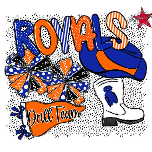 Royals Drillteam Spirit-Royal Blue & Orange