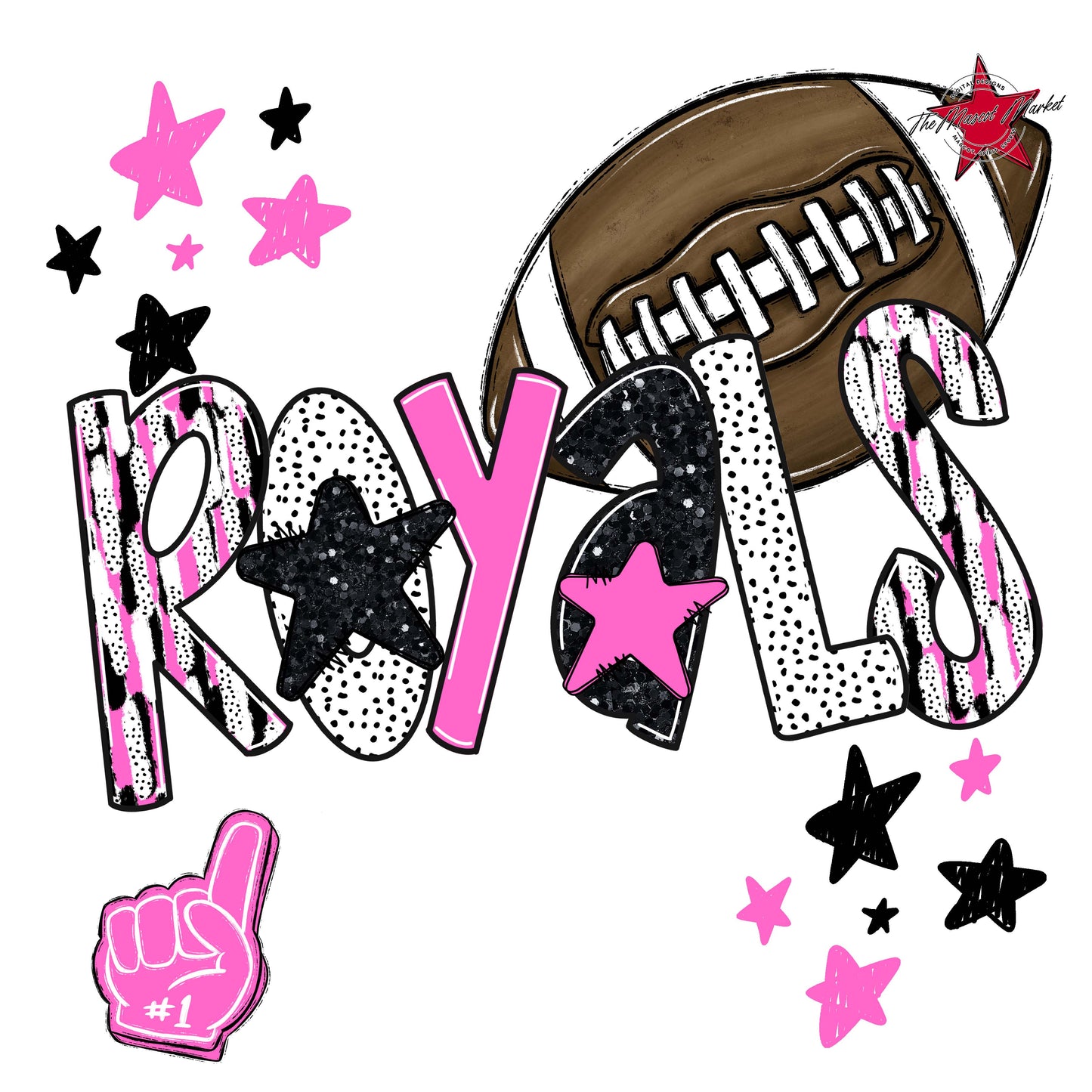Royals Football Scrape-Baby Pink