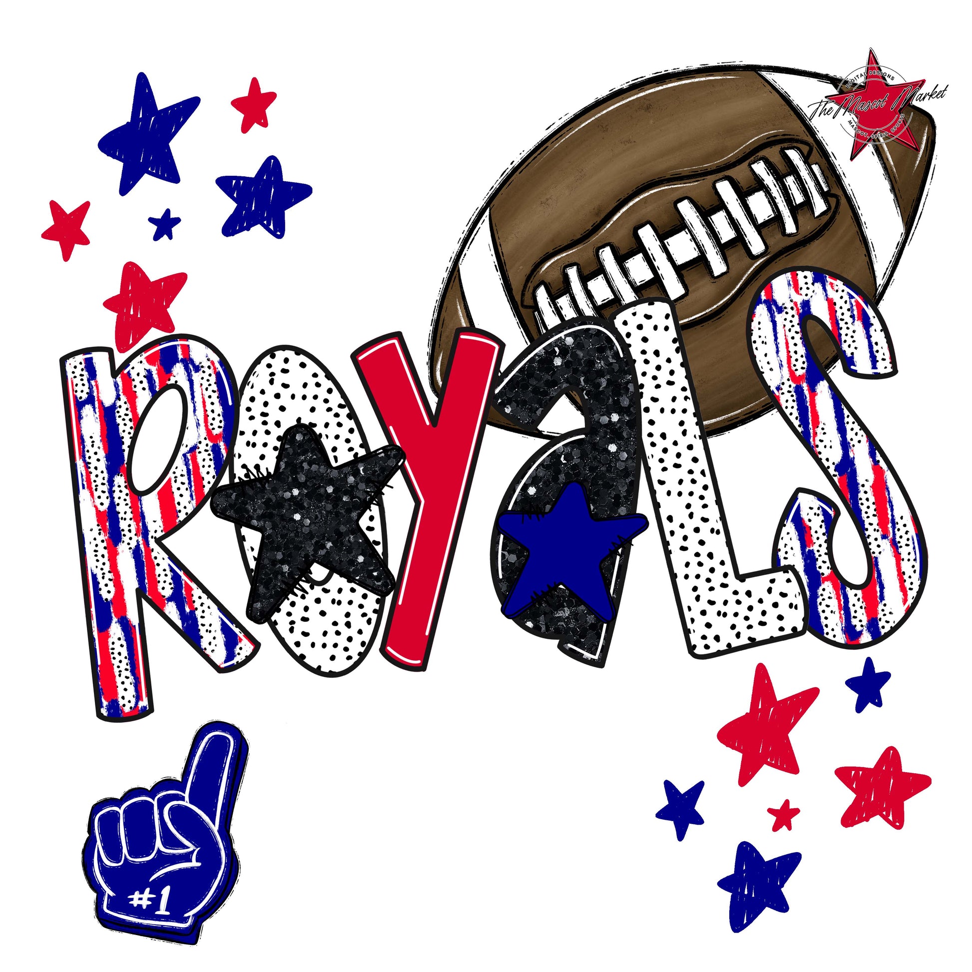 Royals Football Scrape-Blue & Red