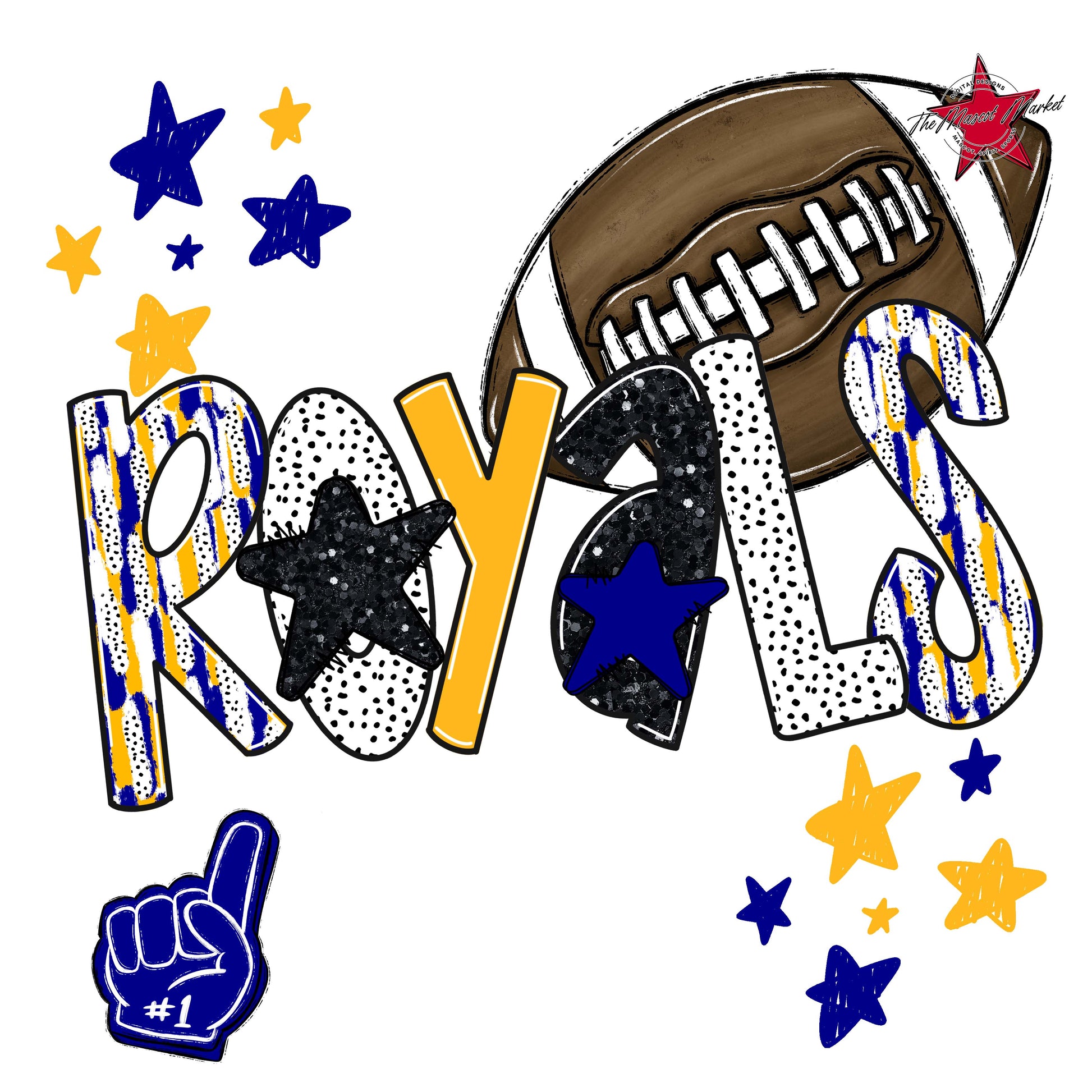 Royals Football Scrape-Blue & Yellow