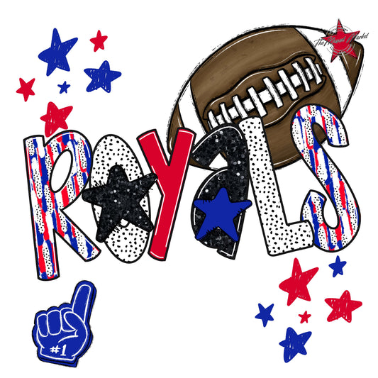Royals Football Scrape-Royal Blue & Red