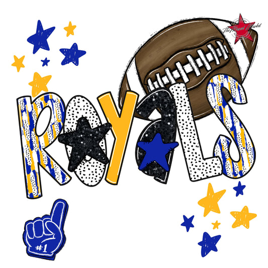 Royals Football Scrape-Royal Blue & Yellow