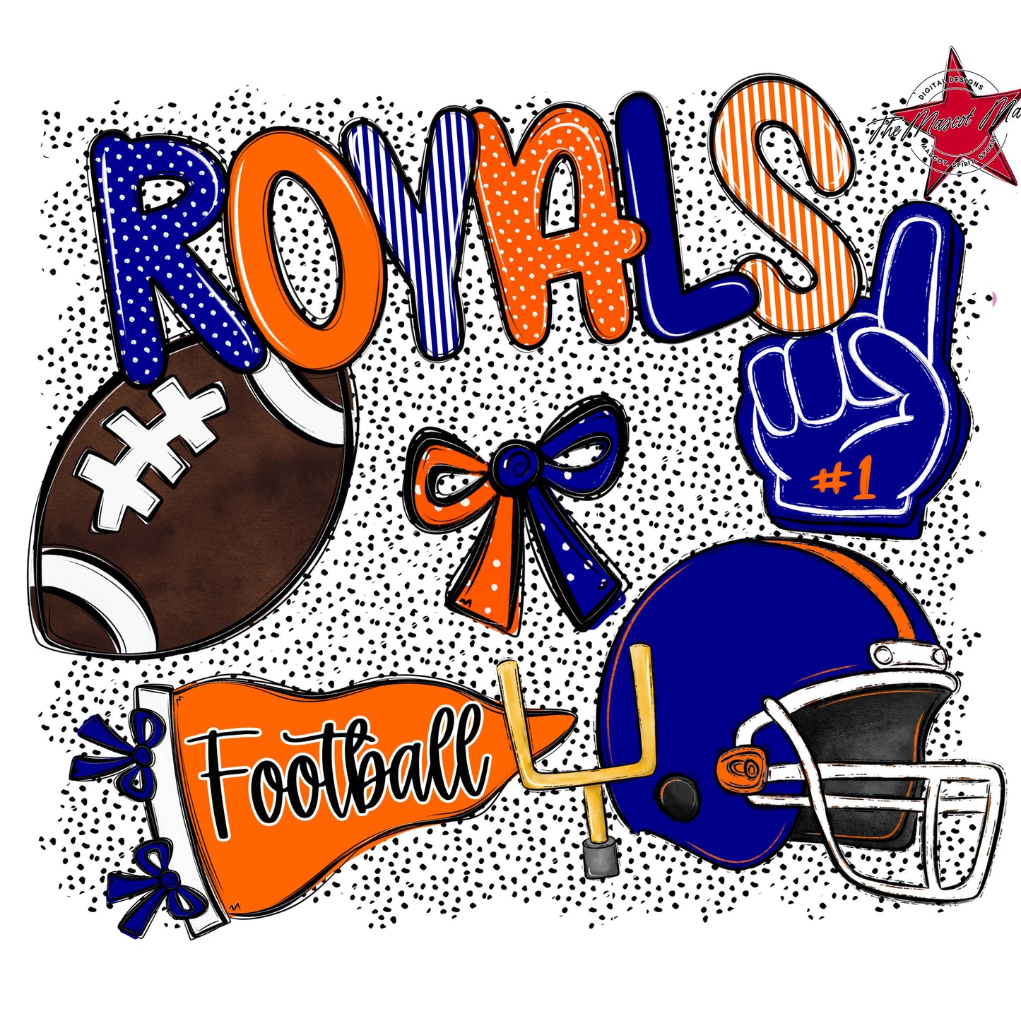 Royals Football Spirit-Blue & Orange