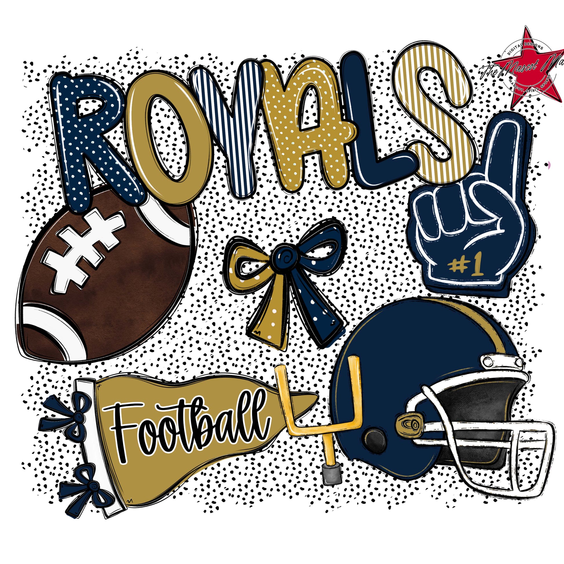 Royals Football Spirit-Navy & Gold