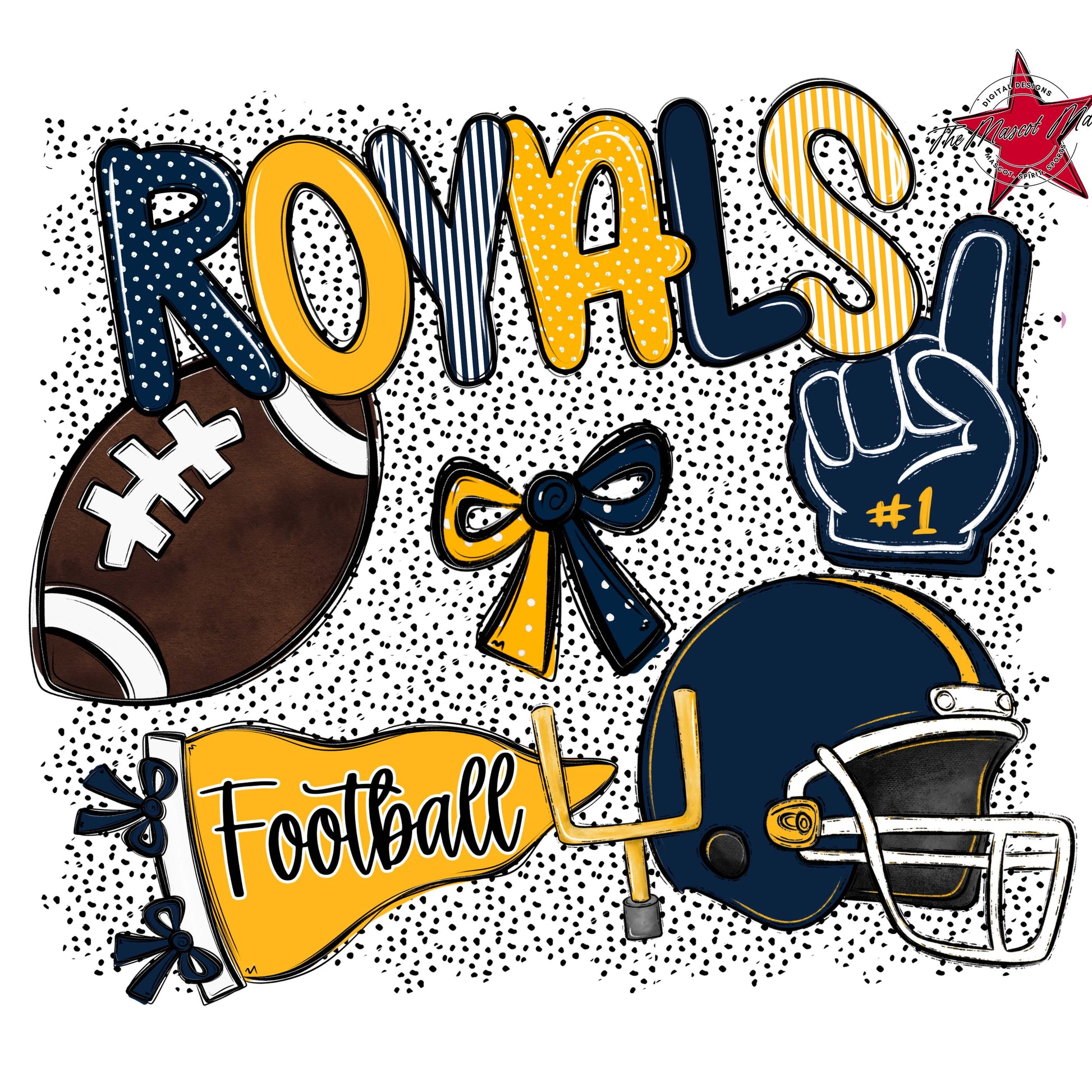 Royals Football Spirit-Navy & Yellow