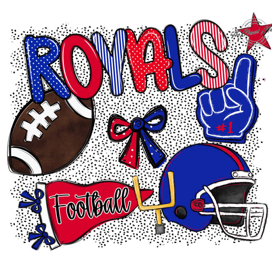 Royals Football Spirit-Royal Blue & Red