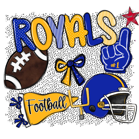 Royals Football Spirit-Royal Blue & Yellow