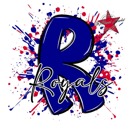 Royals Mascot Splatter-Blue & Red