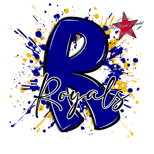 Royals Mascot Splatter-Blue & Yellow