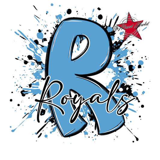 Royals Mascot Splatter-Carolina Blue