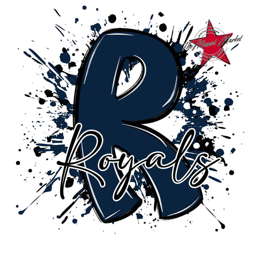 Royals Mascot Splatter-Navy