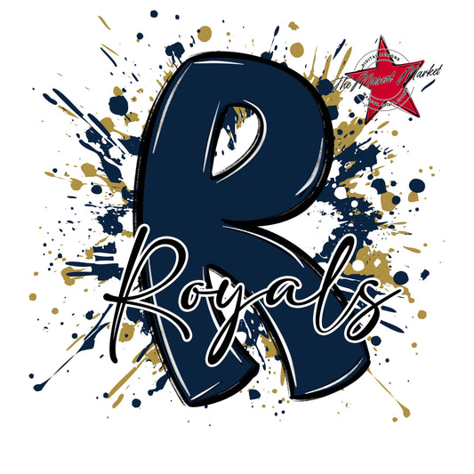 Royals Mascot Splatter-Navy & Gold