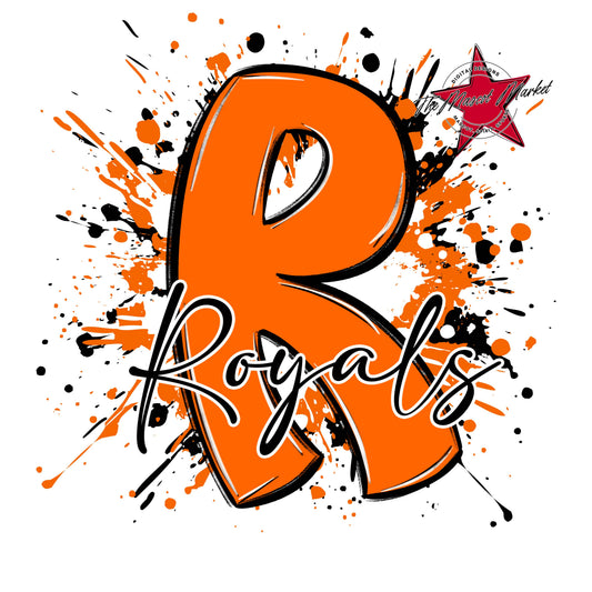 Royals Mascot Splatter-Orange