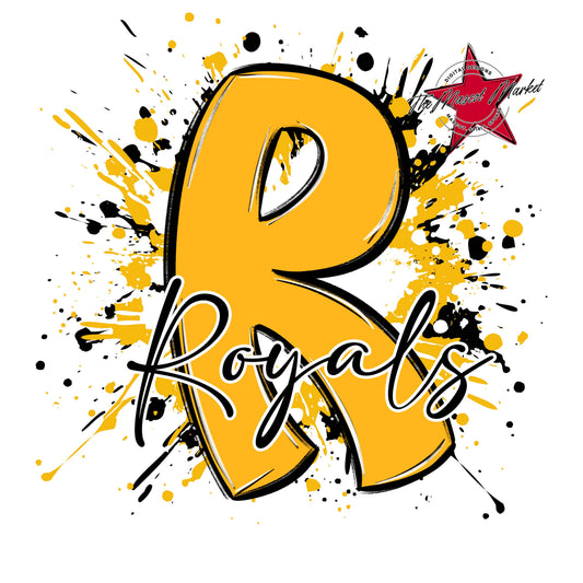 Royals Mascot Splatter-Yellow