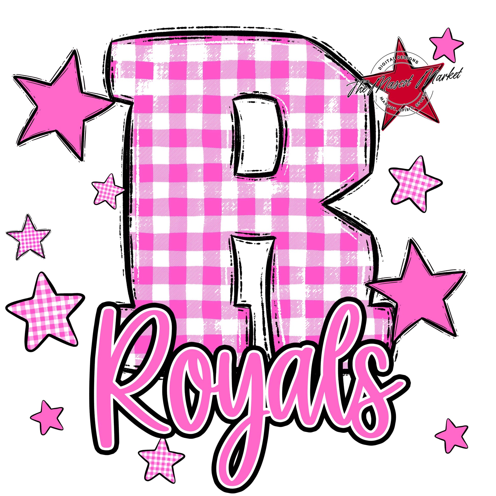 Royals Plaid Star Design-Baby Pink