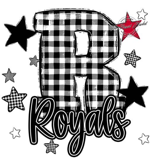 Royals Plaid Star Design-Black