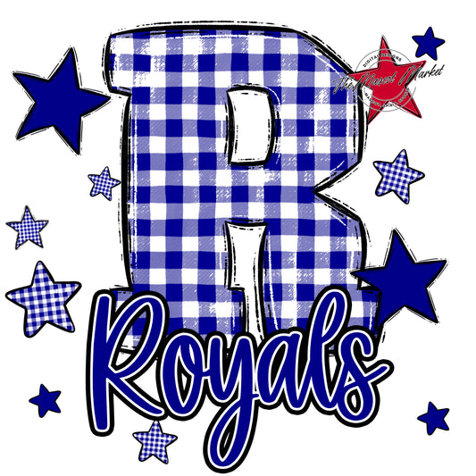 Royals Plaid Star Design-Blue