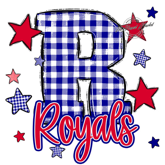Royals Plaid Star Design-Blue & Red