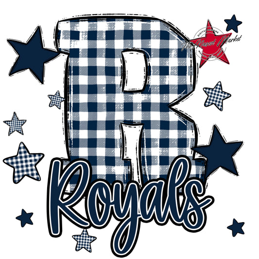 Royals Plaid Star Design-Navy