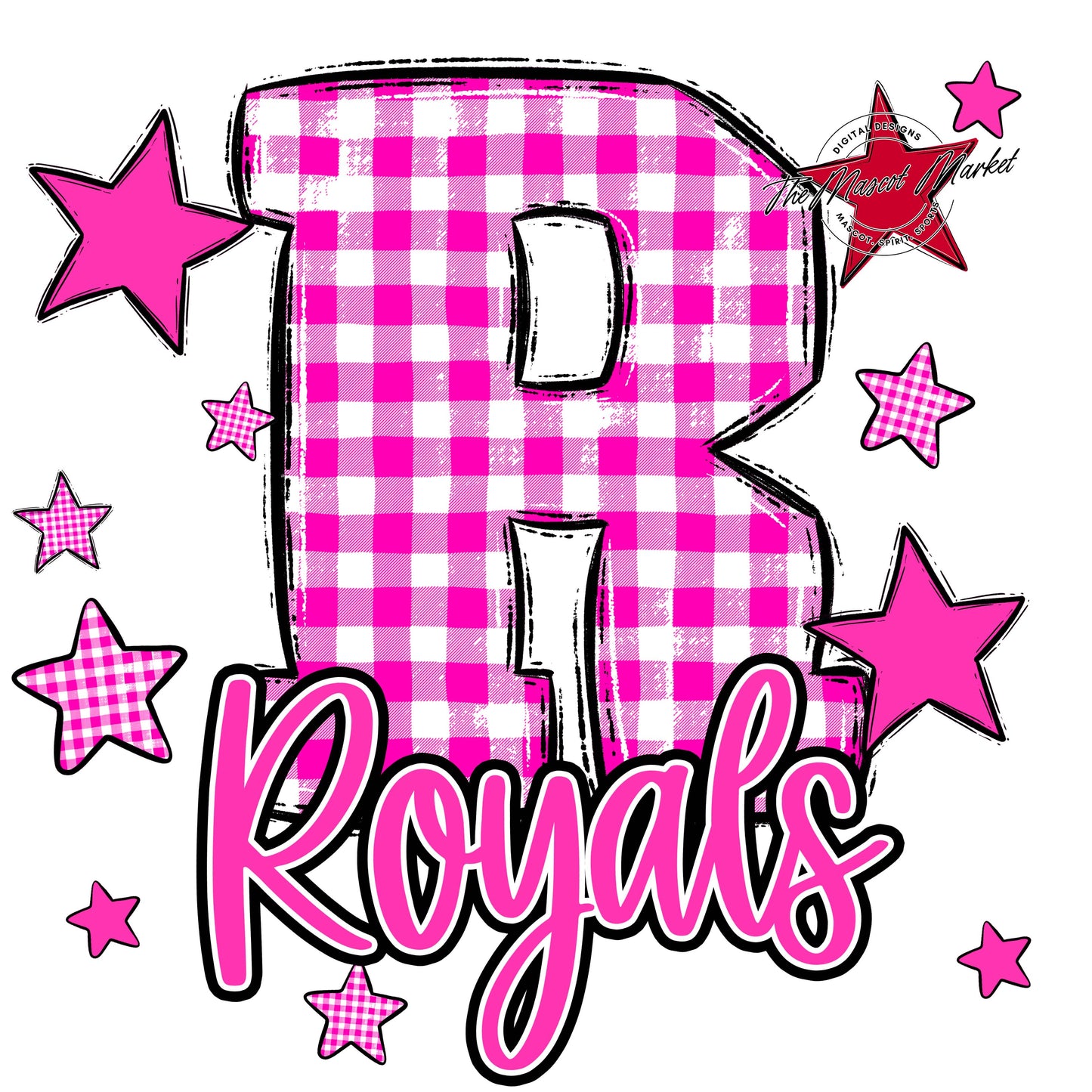 Royals Plaid Star Design-Pink