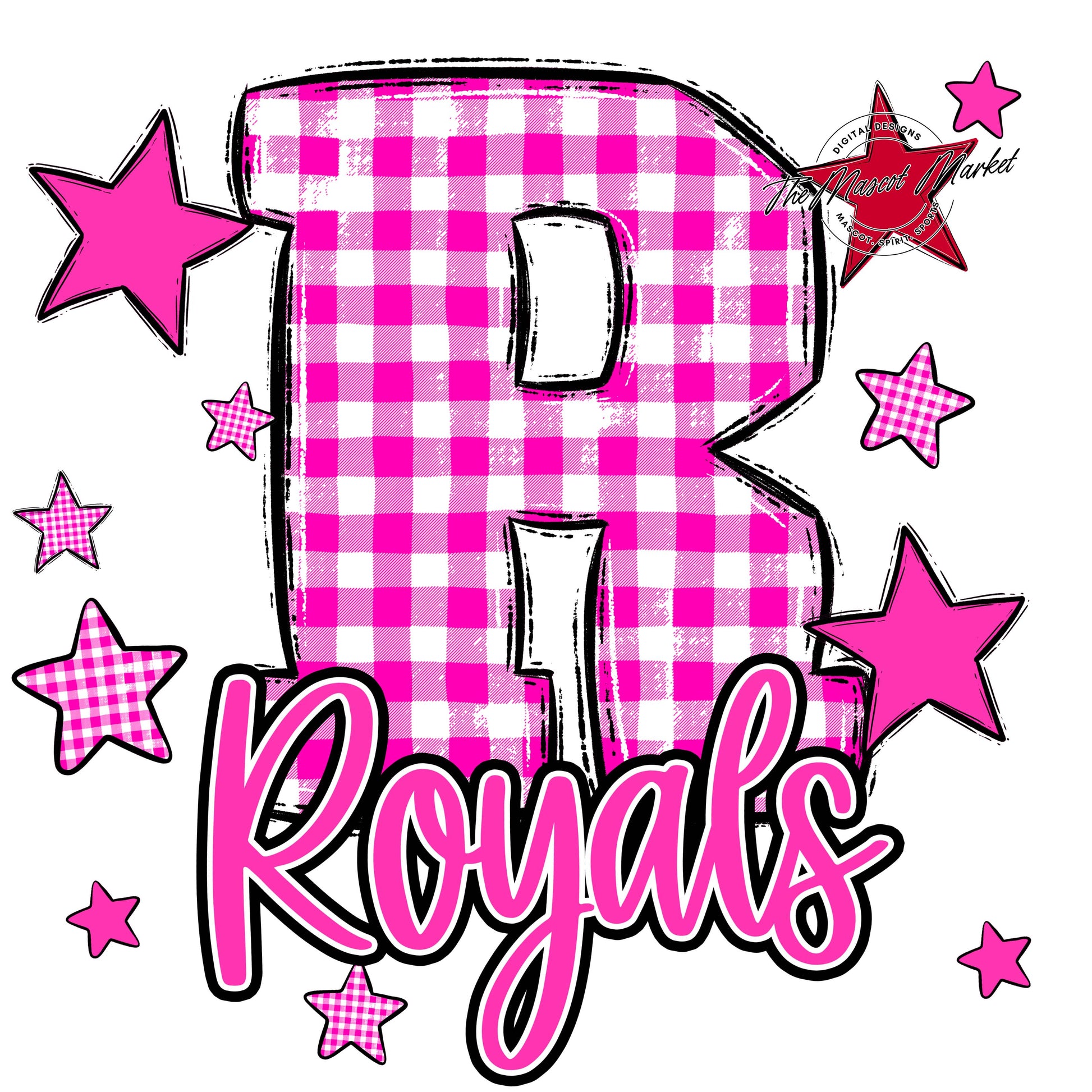 Royals Plaid Star Design-Pink