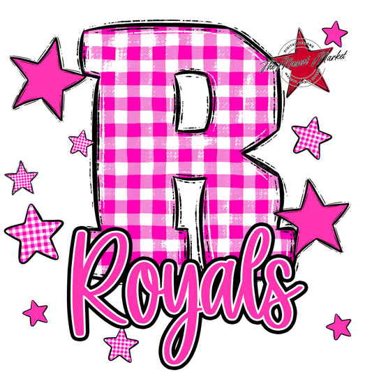 Royals Plaid Star Design-Pink