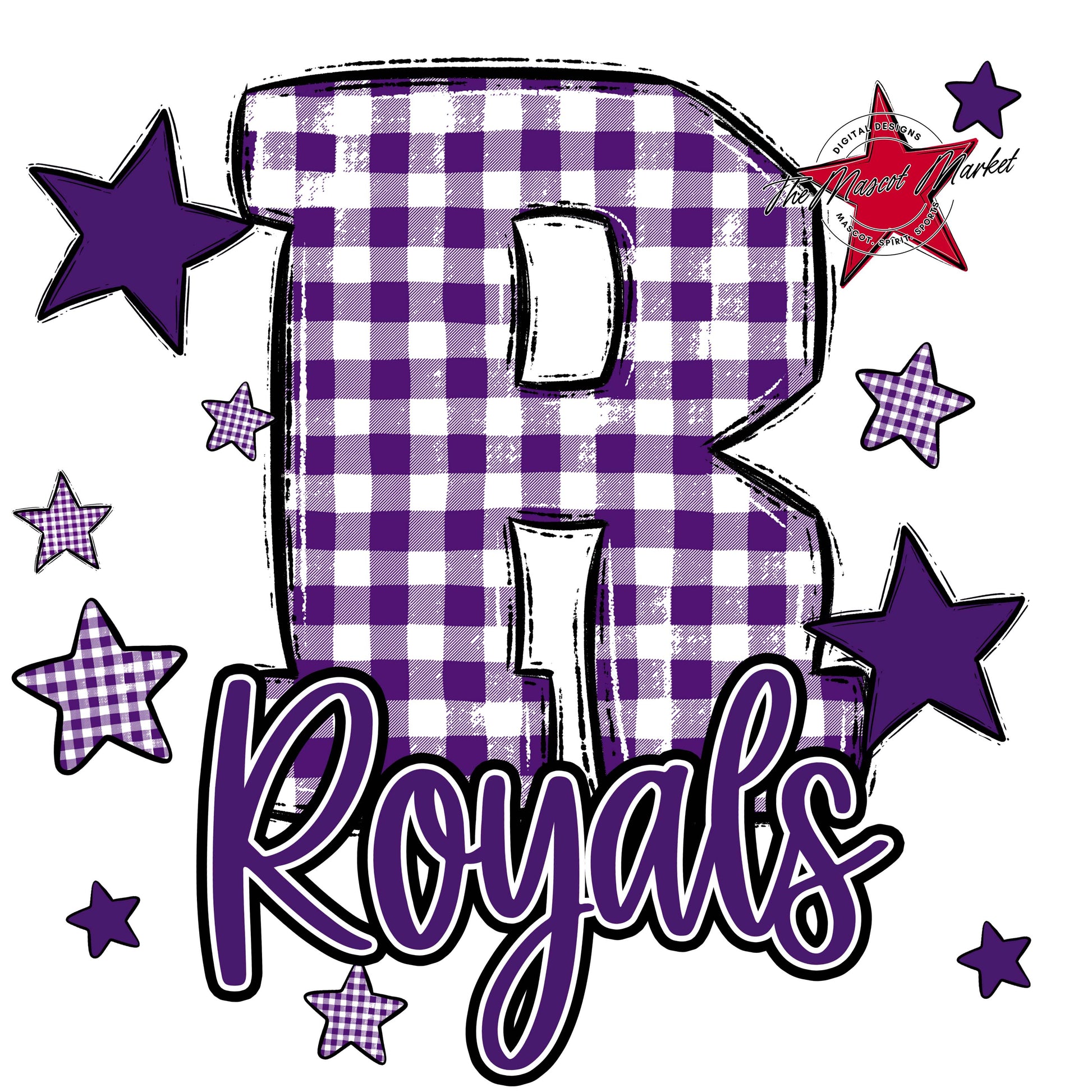 Royals Plaid Star Design-Purple