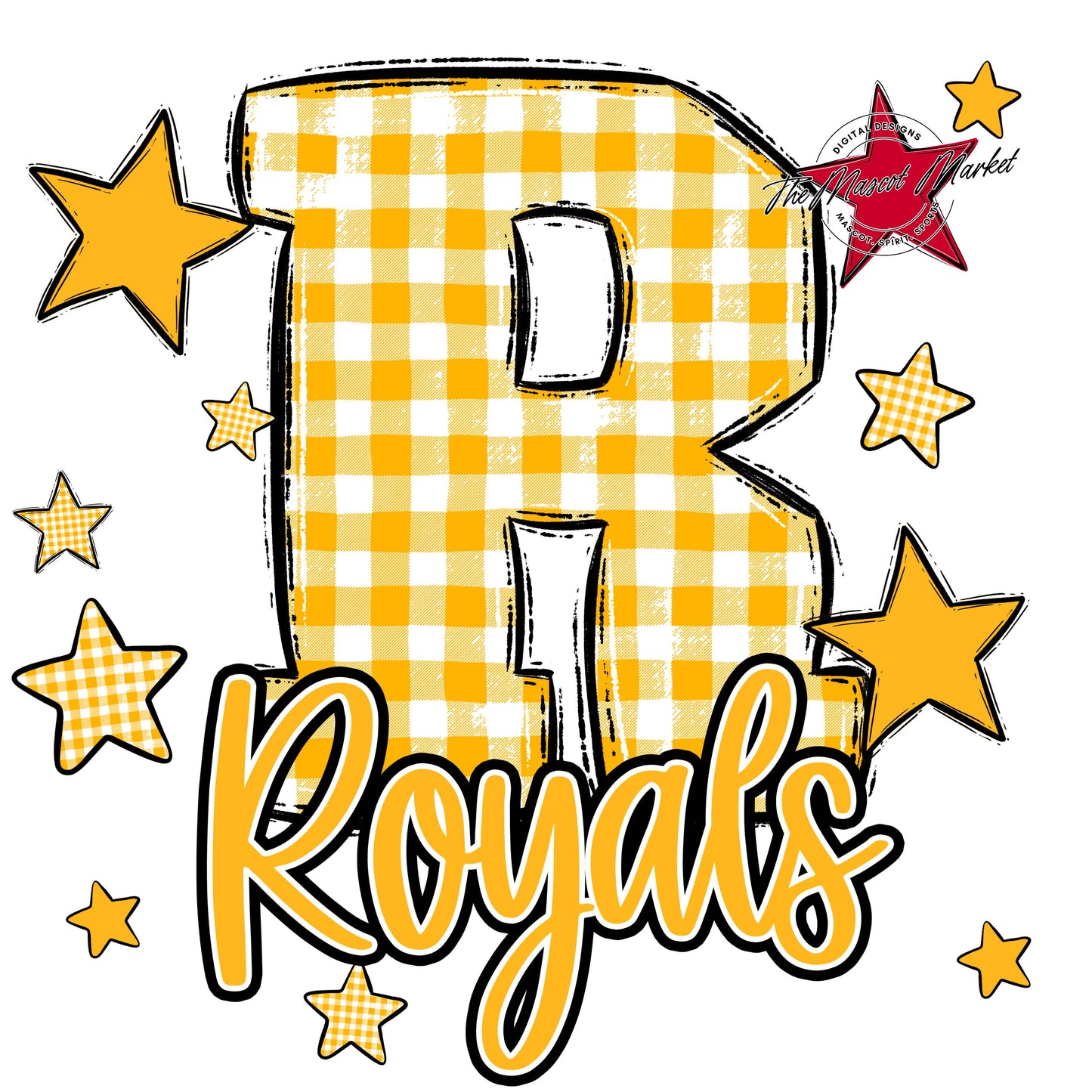 Royals Plaid Star Design-Yellow