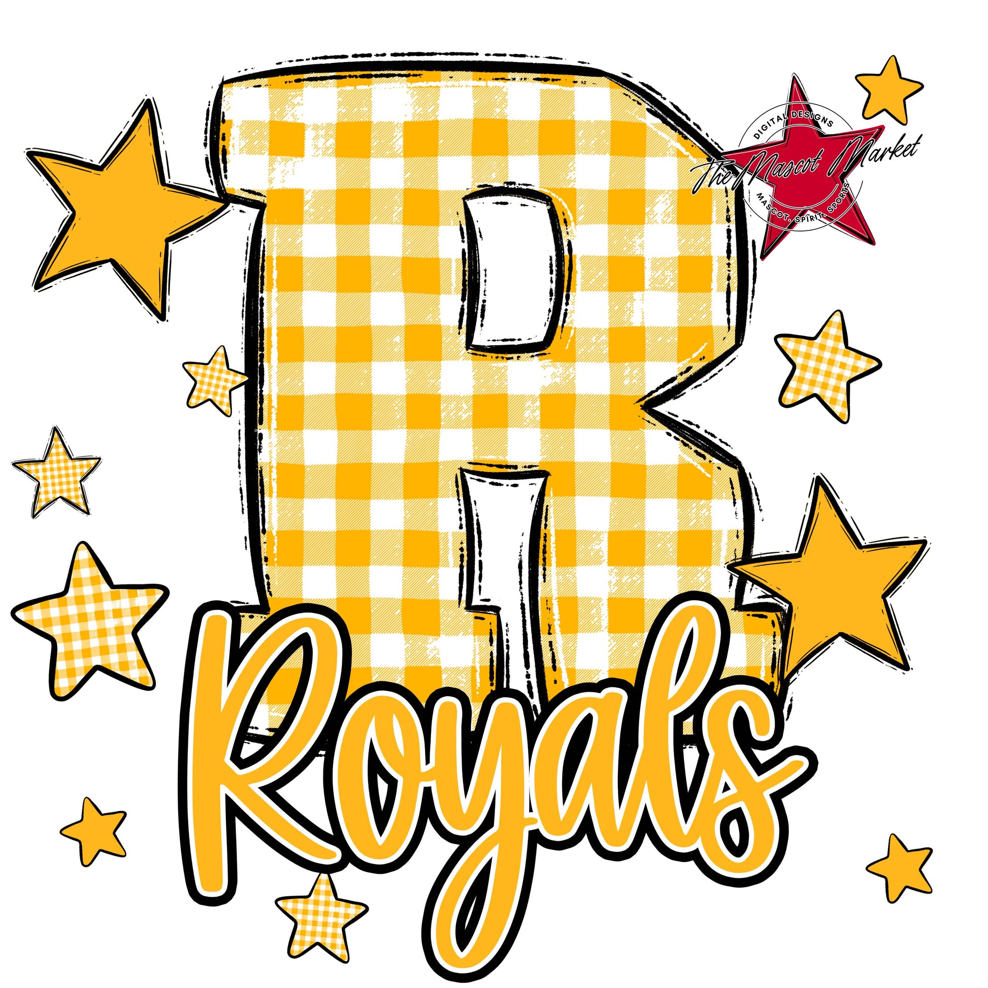 Royals Plaid Star Design-Yellow