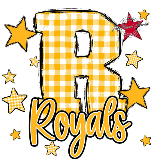 Royals Plaid Star Design-Yellow
