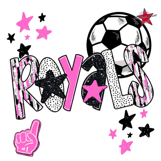 Royals Soccer Scrape-Baby Pink