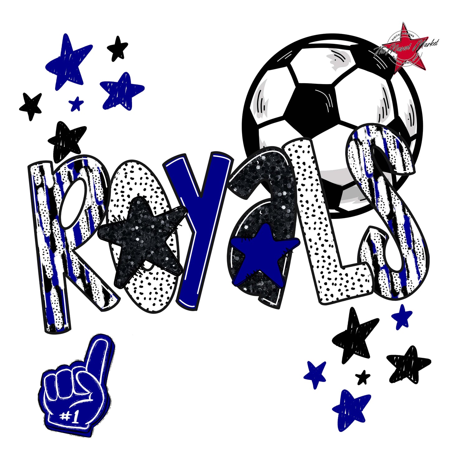 Royals Soccer Scrape-Blue