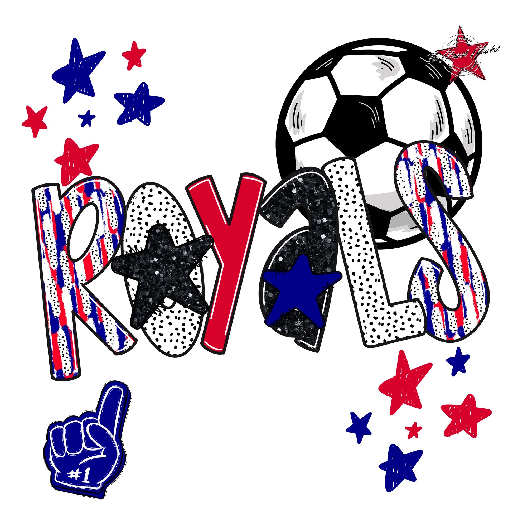 Royals Soccer Scrape-Blue & Red